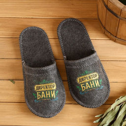 Тапочки банные с вышивкой Директор бани