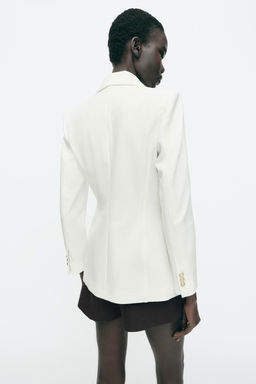 FITTED BLAZER WITH SHOULDER PADS - Zara фото 4