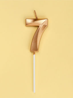 Цена за 2 шт. Свеча в торт на шпажке «Грань», цифра 7, шампань, 5 см