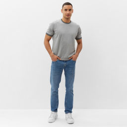 Джемпер мужской MINAKU REGULAR FIT: серый меланж, р-р 54