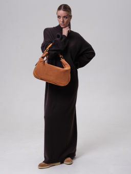 Сумка замшевая багет Azaro 30861 оранжевый карандаш