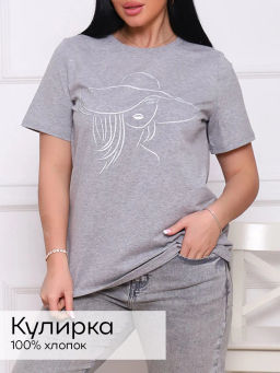 Миледи(меланж) футболка жен. , кулирка (75% хлопок, 25% п/э)