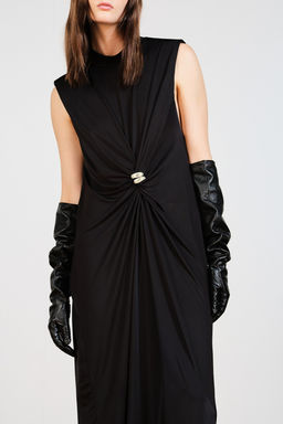 Vestido drapeado con hombreras - H&m фото 2