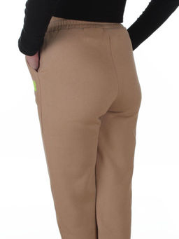2617 BEIGE Брюки спортивные утепленные женские (85% хлопок, 10% полиэстер, 5% спандекс)