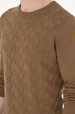 Erkek Slim Fit Bisiklet Yaka Haki Basic Kazak - U.s. polo assn фото 7