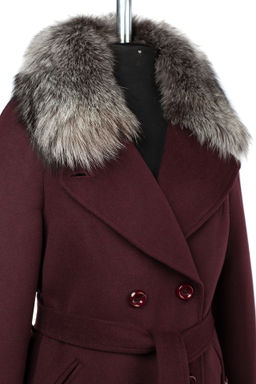 Мех натуральный (чернобурая лисица), Пальто утепленное Холлофайбер 300 - El podio фото 9
