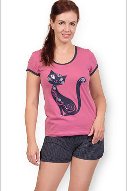 Пижама с шортами, принт, сухая роза (279-2) - Плиона фото 3