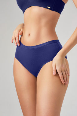 Набор трусов OIRO 0117 женские хлопковые изумруд/синий/бордовый 3 шт