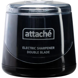 Точилка электрическая Attache,двойное лезвие,1отв,пит. от батареек АА,черн