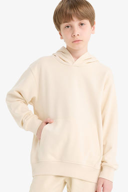 Basic D_z Kap__onlu Okul Sweatshirt Erkek _ocuk