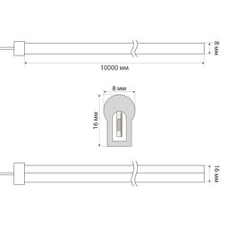 ULS-N21 10M/6500K/1.5M IP67 RRP80C00 Комплект светодиодной ленты 10 м. IP67. Дневной белый свет (6500K). Cетевой шнур 1,5 м. TM Uniel
