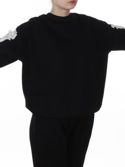 3416/3417 BLACK Костюм спортивный утепленный женский (95% хлопок, 5% эластан)