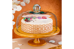 Блюдо сервировочное на ножке 31,5*31,5*28,5 см + стеклянная крышка