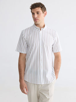Regular Fit ?izgili Oxford Erkek G?mlek