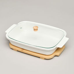 БЛЮДО ДЛЯ ВЫПЕКАНИЯ И СЕРВИРОВКИ LEFARD MUSE СО СТЕКЛ.КРЫШКОЙ НА ДЕР.ПОДСТАВКЕ 27,5*17*9СМ 900МЛ  фото 4