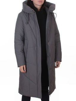 A616 GRAY Пальто зимнее женское (верблюжья шерсть, 120 гр. холлофайбер) - Фабричный китай фото 8