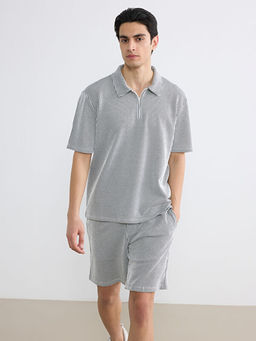 Polo Yaka ?izgili Penye Erkek Ti??rt