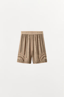 BERMUDA ABALORIOS LENTEJUELAS / Beige - Zara фото 4