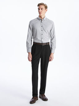 Regular Fit Uzun Kollu Ekose Gabardin Erkek G?mlek