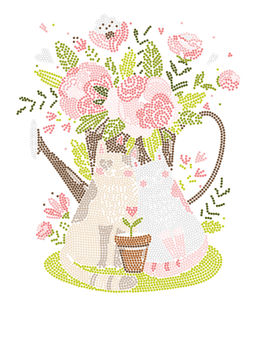 Кристальная (алмазная) мозаика ФРЕЯ ALBP-308 постер Цветы и котики 30 х 40 см