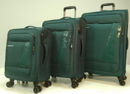 Чемодан (комплект из 3-х) , ткань, 50128 Бирюзовый