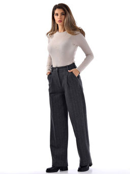 Теплые брюки из драпа c высокой посадкой - А+б коллекция фото 30