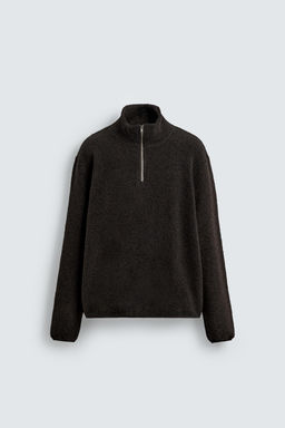 FAUX SHEARLING QUARTER-ZIP SWEATSHIRT - Zara фото 7