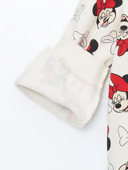 Bisiklet Yaka K?sa Kollu Minnie Mouse Bask?l? K?z Bebek Sweatshirt - Waikiki фото 3