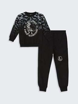 Bisiklet Yaka Bask?l? Erkek Bebek E?ofman Tak?m