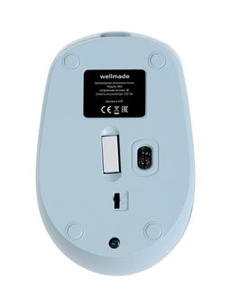 Мышь WELLMADE M03, беспроводная, оптическая, 1200 dpi, голубая