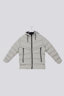 Trendyolmilla Man Gri Regular Fit Sisme Kapusonlu Suya ve Ruzgara Dayan?kl? K?sl?k Mont TMNAW25MO00041  фото 6