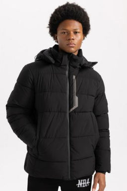 DeFactoFit Su Itici Sisme Mont Slim Fit Dar Kesim Kapusonlu Fermuarl? Cepli