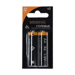 Батарейка солевая Luazon Super Heavy Duty, АА, R6, блистер, 2 штуки