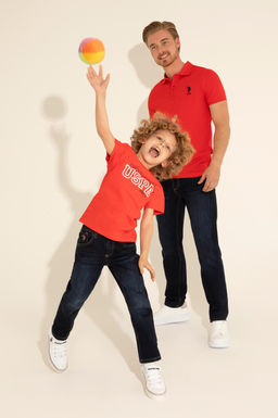 U. S. Polo Assn / Красная базовая футболка с круглым вырезом для мальчиков - U.s. polo assn фото 7