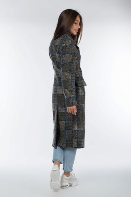 Пальто женское демисезонное Микроворса/Клетка - El podio фото 6