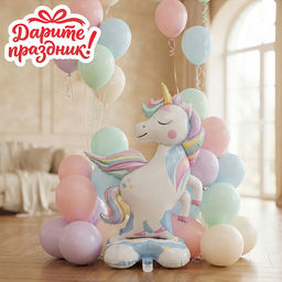 Интерьерное украшение Фигура-шар "Единорожек"