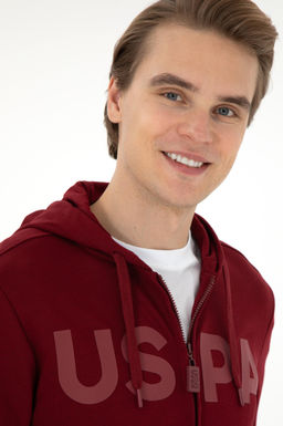 Мужской бордовый вязаный кардиган Неожиданная скидка в корзине - U.s. polo assn фото 2