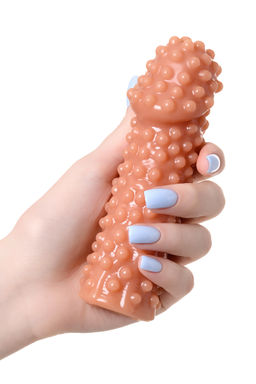 Насадка реалистичная KOKOS EXTREME SLEEVE 10-S с дополнительной стимуляцией, TPE, телесная, 14.7 см