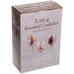 Подсвечники в наборе 3шт "Crystal" 7,5*20,23,26см