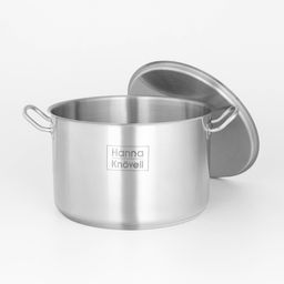 Кастрюля Hanna Knövell, 11 л, d=28 см, h=18 см, толщина стенки 0.8 мм, с крышкой, капсульное дно, индукция, нержавеющая сталь, хромированная