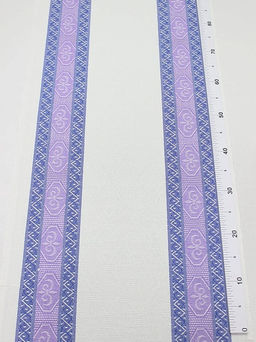 Холст полотенечный жаккард Ромбы на белом с каймой цв.сиреневый/синий, ш.0.5м, лен-30%, хл-70% - Купава фото 6