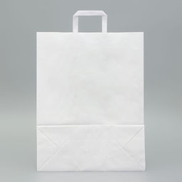 Цена за 25 шт. Пакет крафт без печати, белый, плоская ручка 35×15×45 см