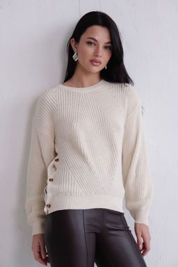 11072 Джемпер айвори с пуговицами - Martichelli фото 4