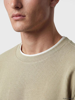 Bisiklet Yaka Fitilli Erkek Sweatshirt