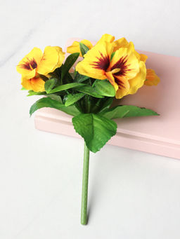 Цветок искусственный ЖЕЛТЫЙ Фиалка 23 см / W01316-16 /уп 12/300/600/ 738969 - ГалеонТрейд фото 2