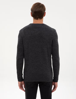 Antrasit Melanj Regular Fit Bisiklet Yaka Triko Kazak - Pierre cardin фото 5