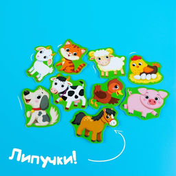 Книжка с липучками Кто живёт на ферме?, 12 стр. - Буква-ленд фото 5