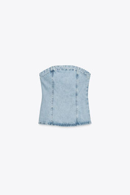 Z1975 DENIM BANDEAU TOP - Zara фото 7