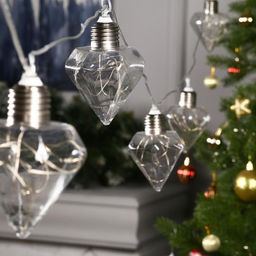 Гирлянда Нить 3 м с насадками Лампочки кристалл, IP20, прозрачная нить, 80 LED, свечение мульти, 8 режимов, 220 В - Luazon lighting фото 2