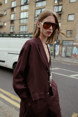 LONG LINEN BLAZER - Zara фото 6